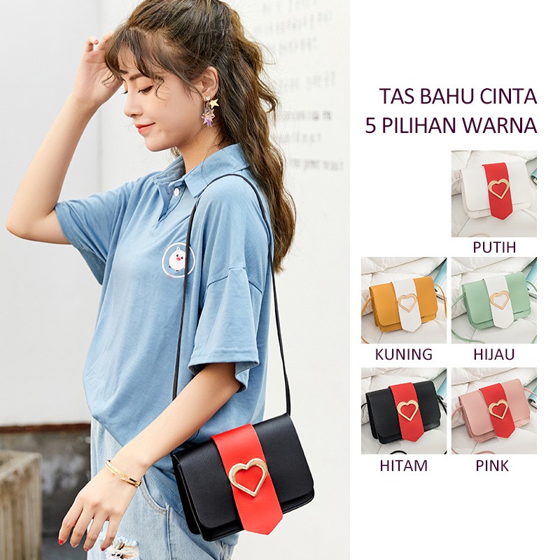 

Herbaay Shoulder Bag Tas Love HerBaay Tas Wanita Model Jepang korea Tas Slempang Wanita