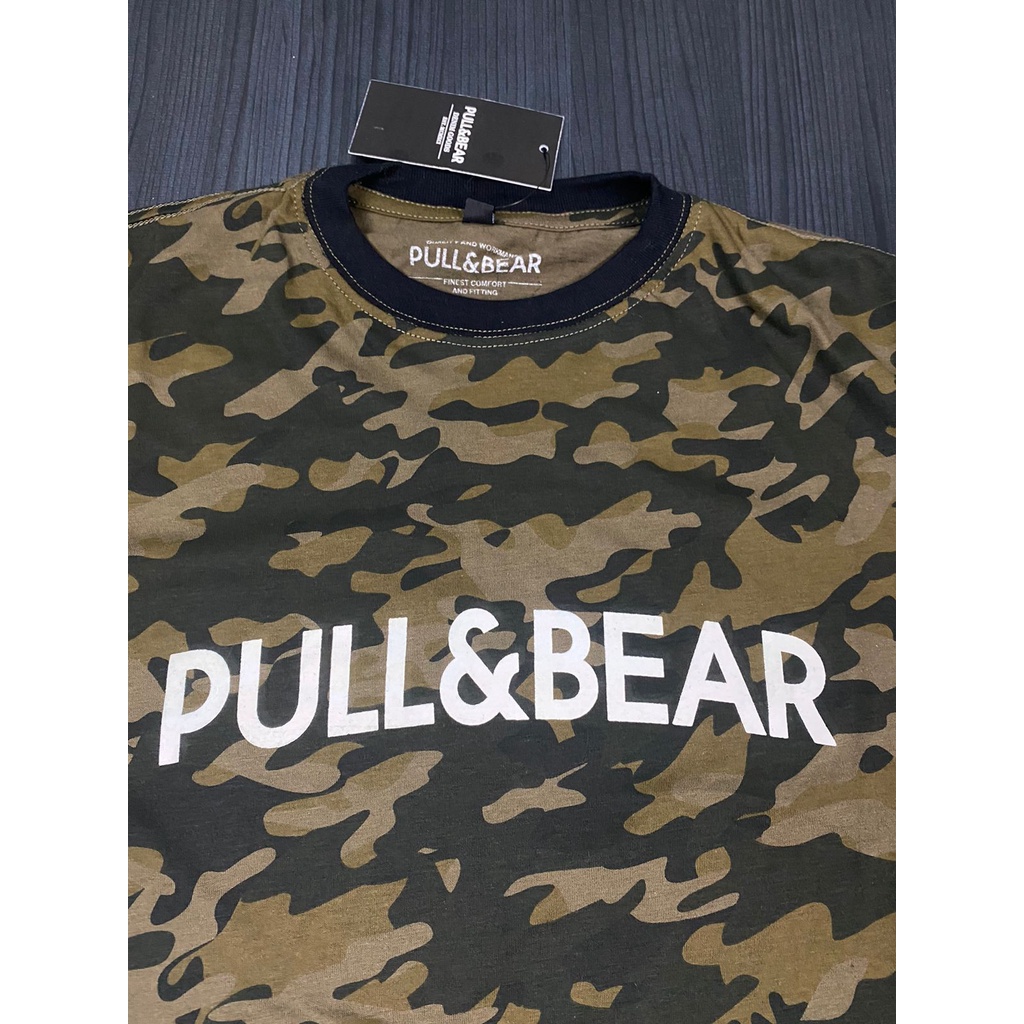 KAOS BAJU TSHIRT UNISEX PULL&amp;BEAR CAMO ORIGINAL