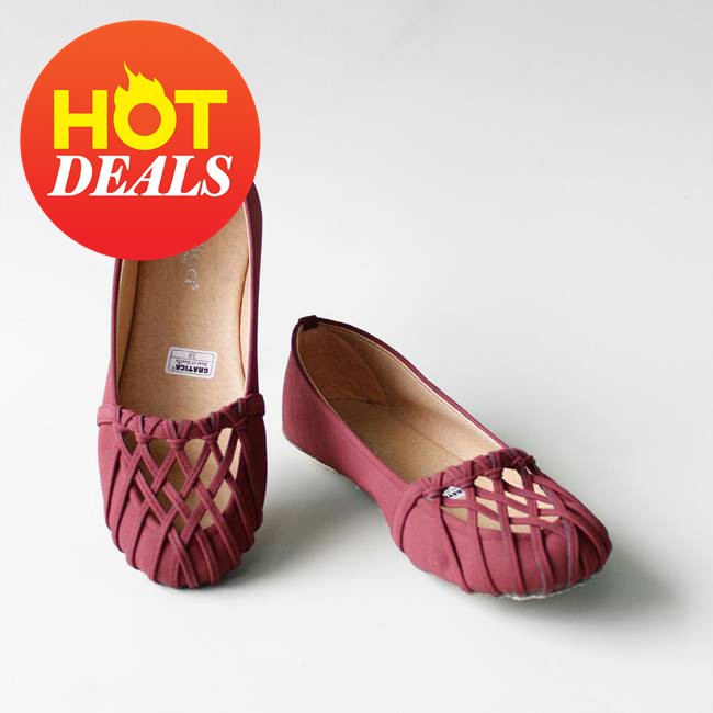 GROSIR SEPATU FLAT SHOES FLATSHOES GRATICA 074DD PURPLE