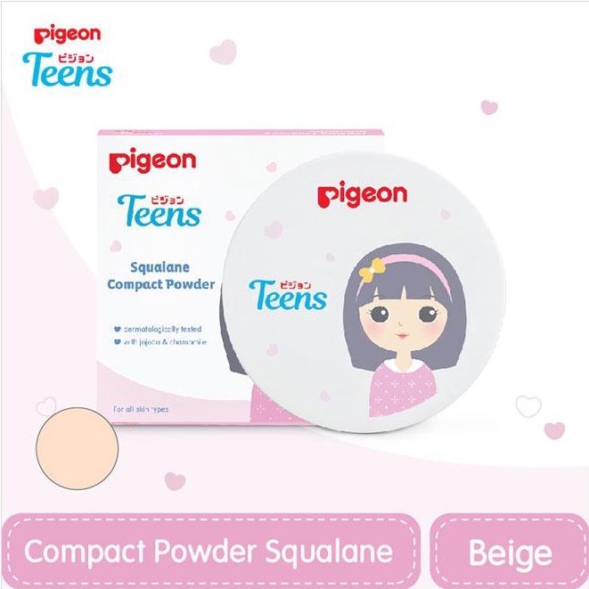 *FRAULEINCO* PIGEON Teens Compact Powder Squalane 14gr / Bedak padat untuk remaja