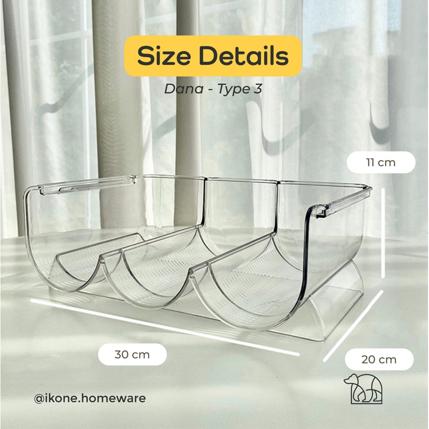 【IKONE】DANA Bottle Organizer Tempat penyimpanan Termos Tempat Penyimpanan Botol Minuman Rak Dapur Organizer Acrylic bening Perlengkapan Rumah Dapur Kitchen