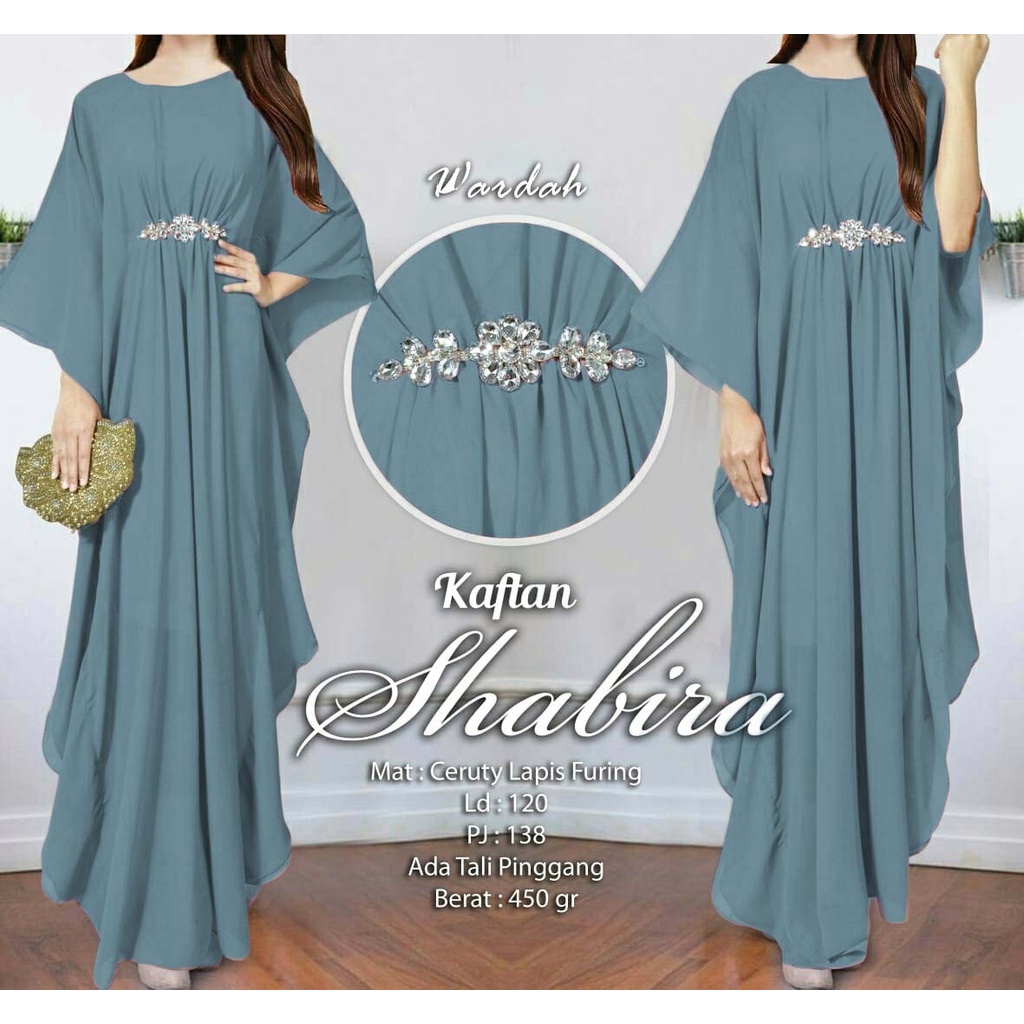 Arnis Shabira Kaftan Original Busui Friendly Ceruty Babydoll-Wardah