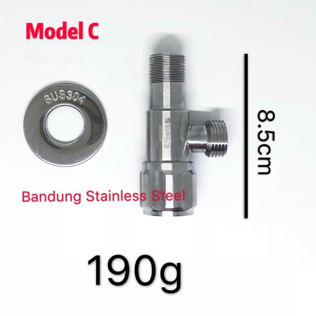 Sus 304 Stop kran cabang stainless steel tebal kuat dof murah