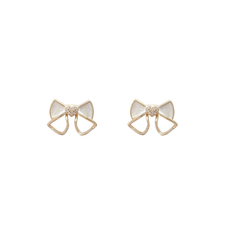 Anting Tusuk Sterling silver 925 Desain Pita Hias Berlian Imitasi Untuk Wanita