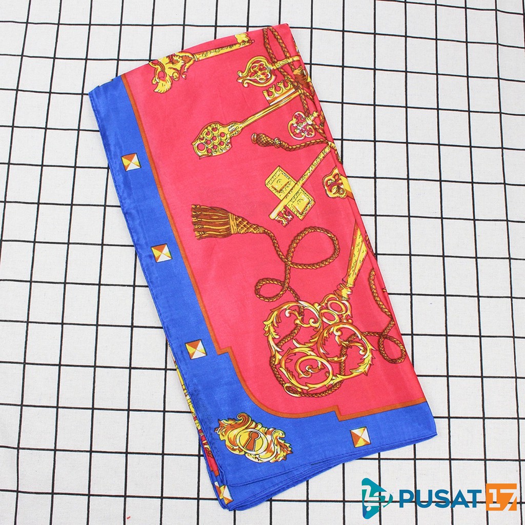 HIJAB SATIN MOTIF SEGI EMPAT JILBAB SATIN PREMIUM IMPORT-4
