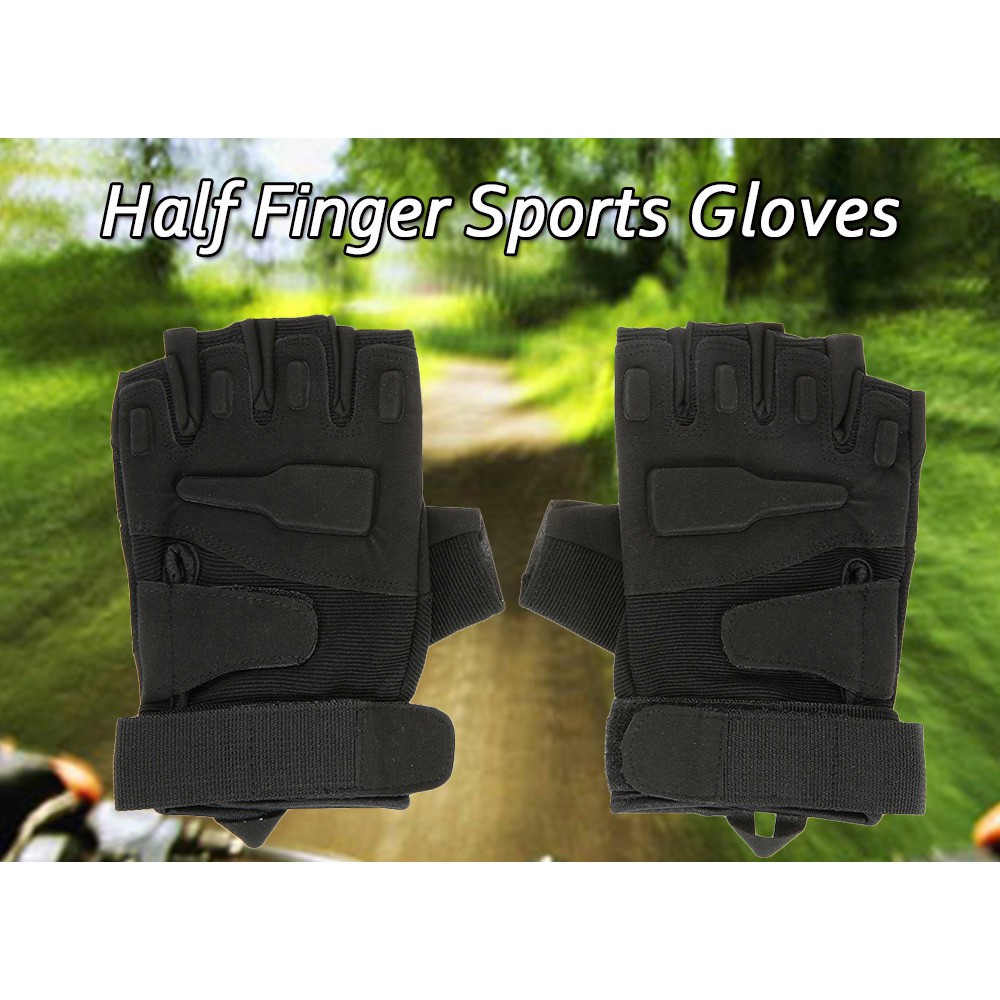 Black Eagle Sarung Tangan Motor Half Finger Size L - PC016 - Army Green