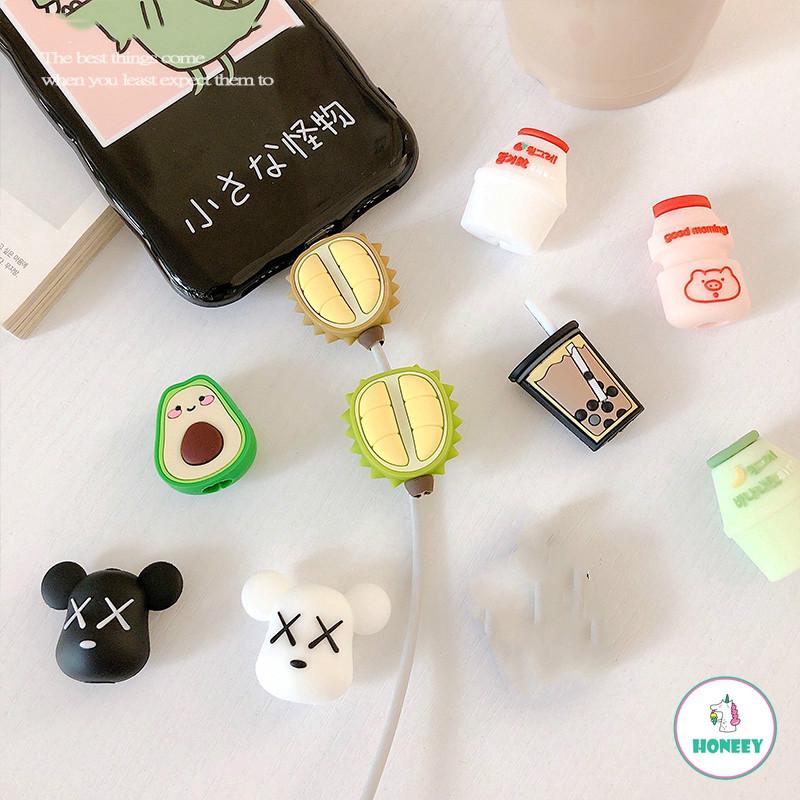 Cable Bite Funny Avocado Durian Fruit Kaws Cable Protector for iPhone Cord Wire Cable Winder Cable Accessory