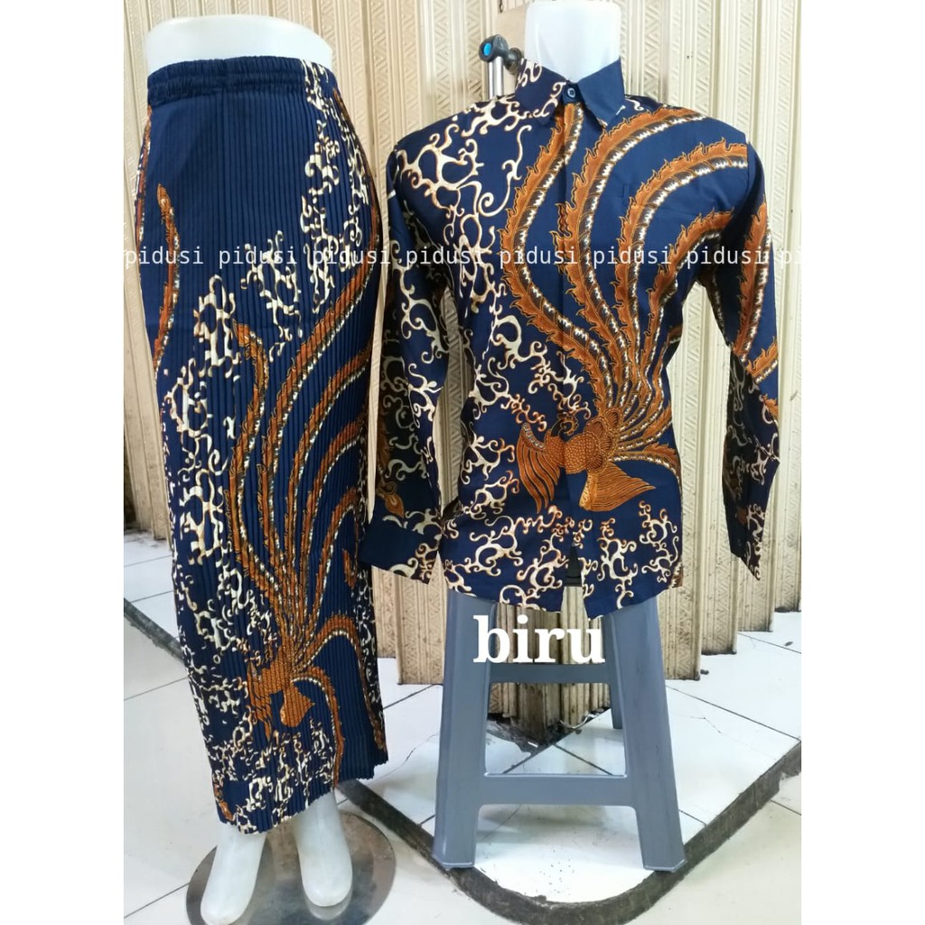 Promo set kemeja batik couple / set kemeja rok batik couple / set batik couple / set kopelan pesta