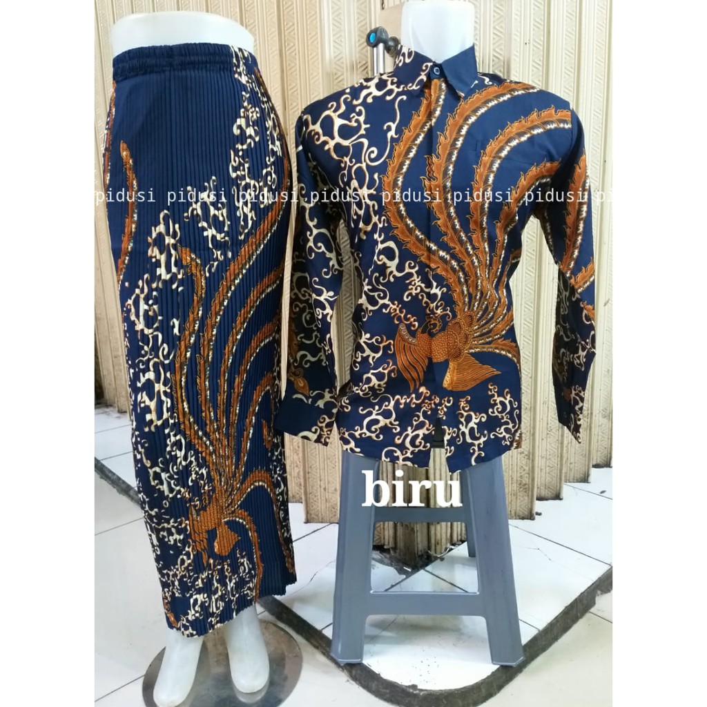 Promo set kemeja batik couple / set kemeja rok batik couple / set batik couple / set kopelan pesta