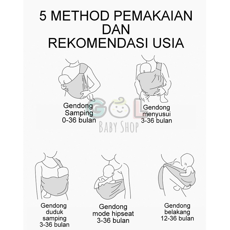 Gendongan bayi anak ring sling apron menyusui nursing celemek disney