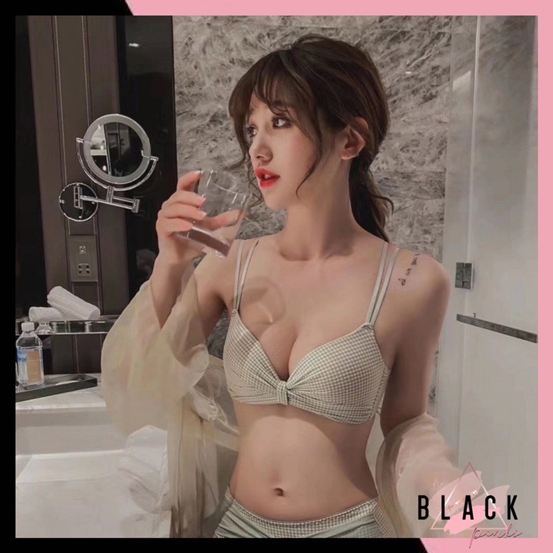 Blackpink Bra Push Up BH Pakain Dalam Wanita Jepang Model Grid Kotak 9011