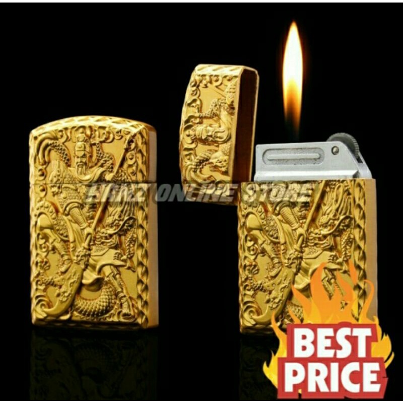 Cod Korek Api Gas mas Guan yu gong Mf-362 Korek Api gold