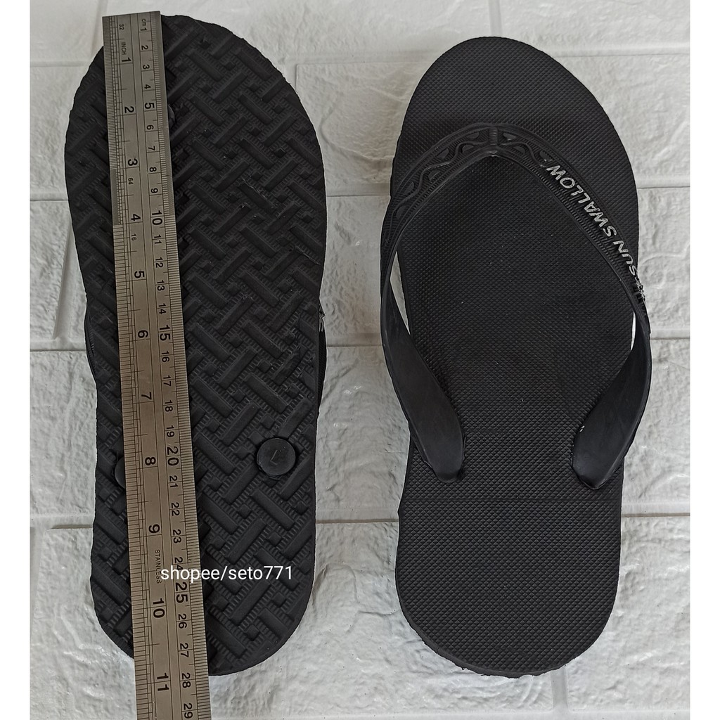Sun Swallow Full Black 9 - 11  12 Sandal Jepit Sunswallow Hitam Ukuran Kecil Besar Jumbo Fullblack-Fullblack 11