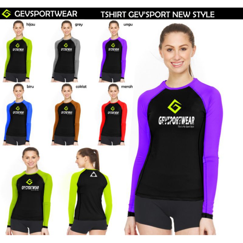 Baju Senam Muslim Gevsportwear T-shirt Long Gev'Sport Team