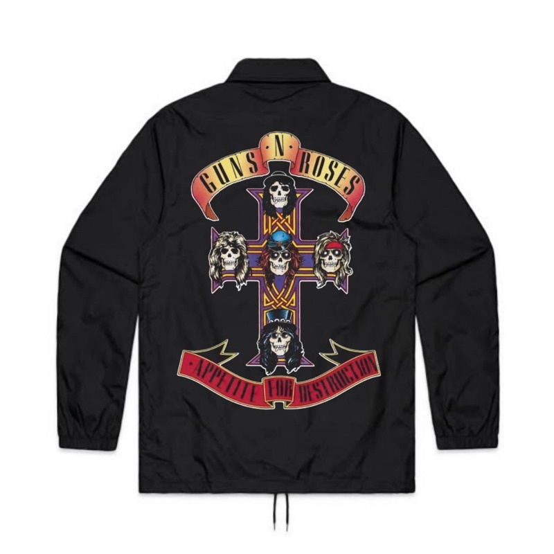 JAKET COACH BAND GUNS N ROSES - APPETITE FOR DESTRUCTION | WINDBREAKER COACH JAKET BAND GUNS N ROSES