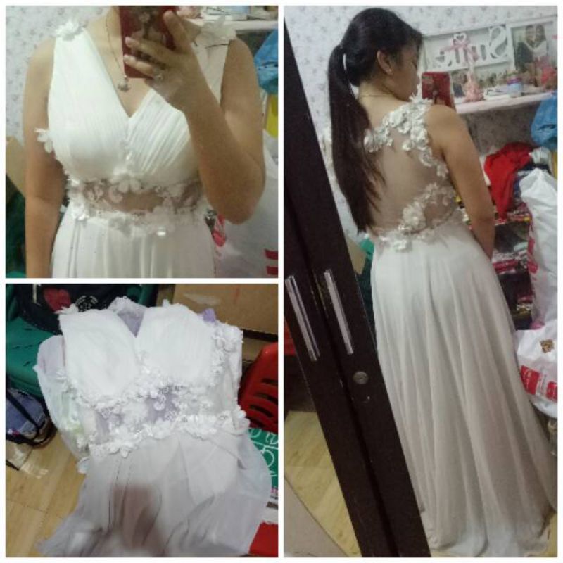preloved gaun pesta putih