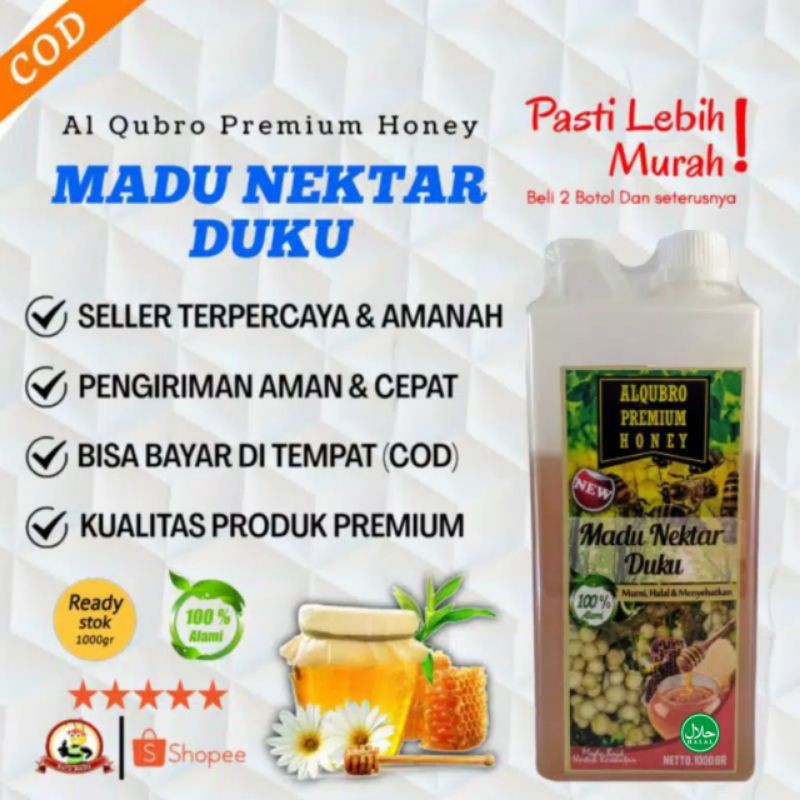 

Madu Asli Al Qubro Premium Madu Varian Nektar Duku 1Kg