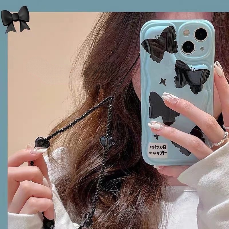 Case Motif Kartun Butterfly Untuk iPhone 12 13 11 Pro Max X Xs Max Xr wobt