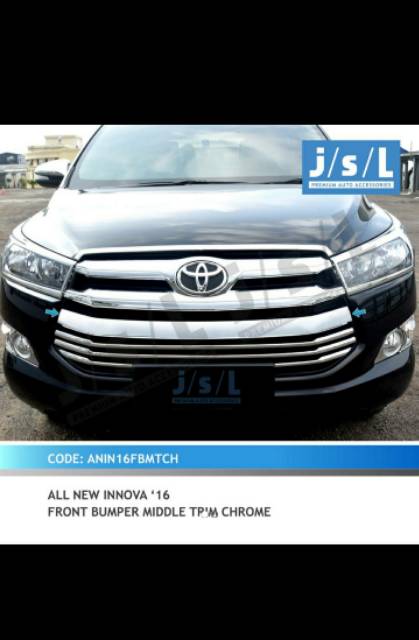 List grill/ list bumper tengah all new Innova 2016 hitam dan chrome  jsl