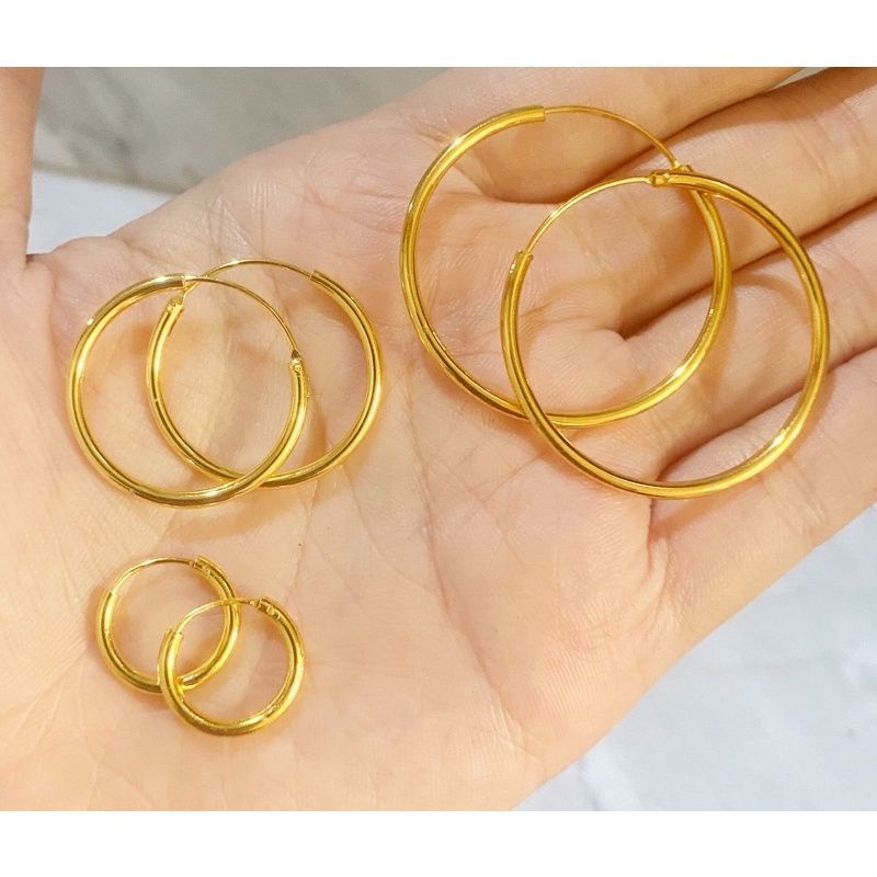 anting bulat emas asli kadar 999