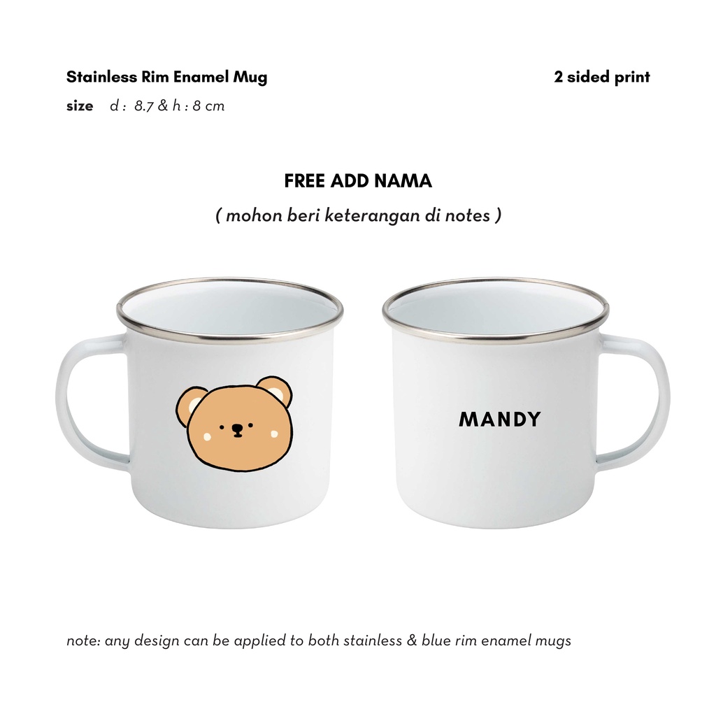 Bulk Order Enamel Mug Stainless Rim | Grosir Gelas Enamel | Grosir Gelas Korea Lucu | Grosir Gelas |