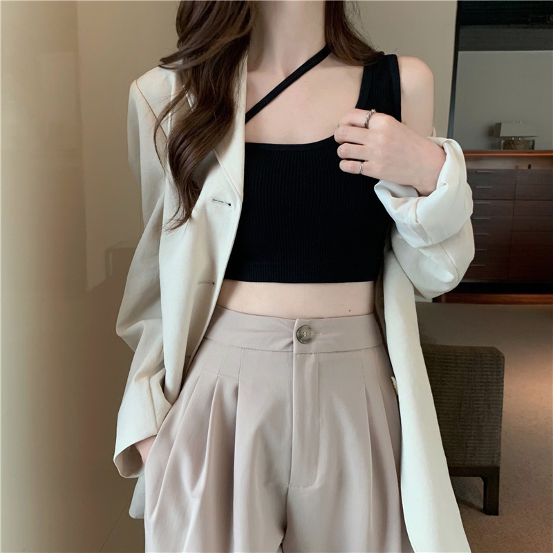 TELLY ➡️ 222 atasan crop top pakaian wanita dalaman cewek korea tank top dengan cup bra tanktop