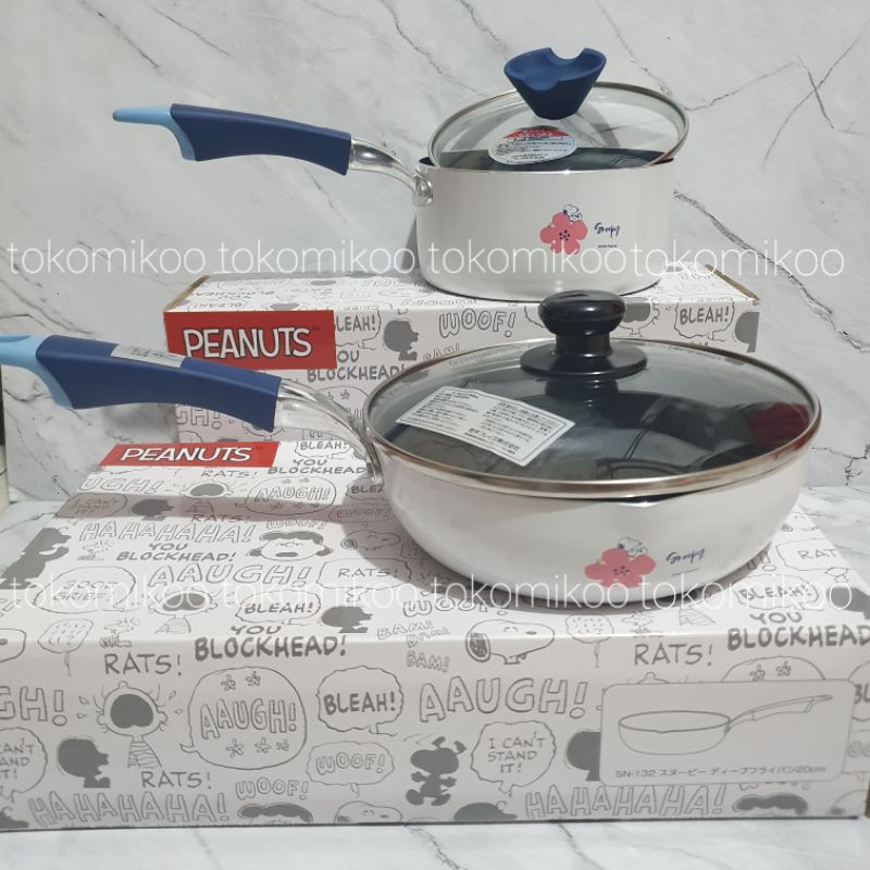 Wok Pan Milk Pan anti lengket teflon panci snoopy karakter