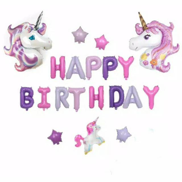 Unicorn dekorasi set/Happy Birthday Dekorasi set