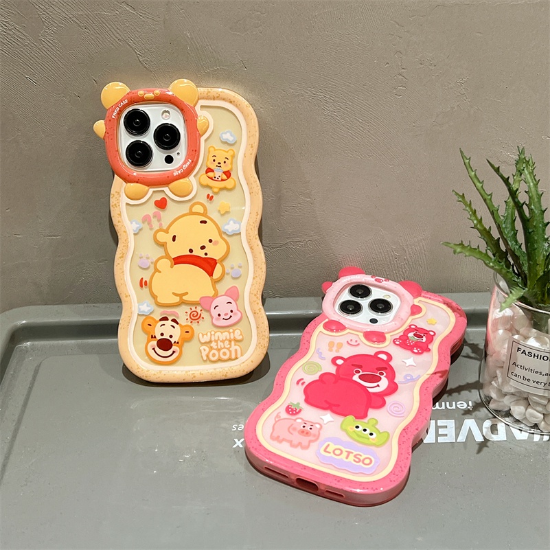 Soft Case Silikon Transparan Motif Kartun Beruang Untuk iPhone 13 12 11 Pro Max X Xr Xs Max