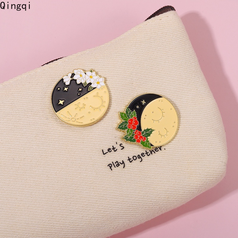 Bros Pin Enamel Bentuk Bunga Daisy Mawar Morning Glory Bahan Metal Untuk Pasangan