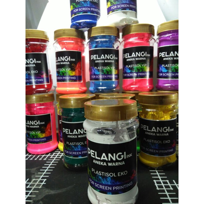 putih 200 gram eko cat tinta sablon plastisol white cocok utk meja sablon manual thailand portable