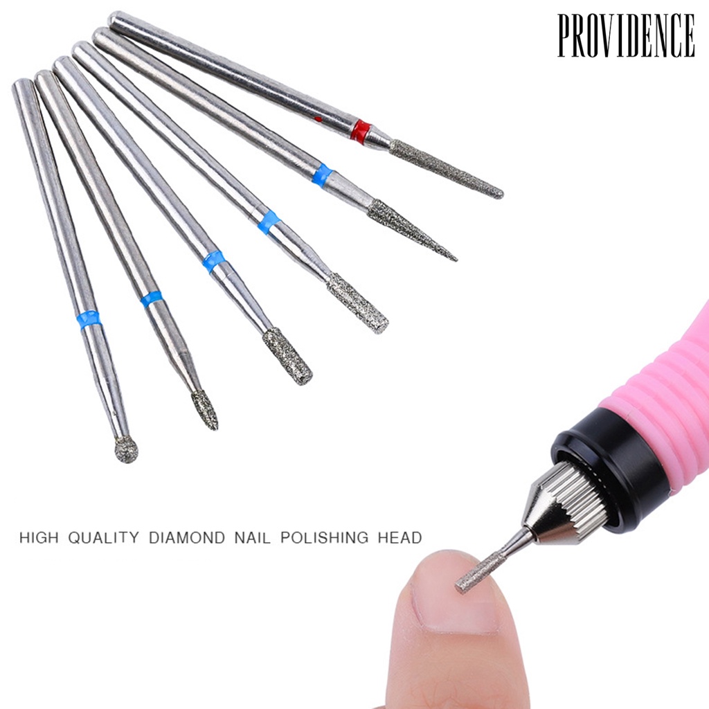 Providence 6Pcs Emery Rotary Nail Art Drill Bits Manicure Pedicure Gel Polish Removal Tool