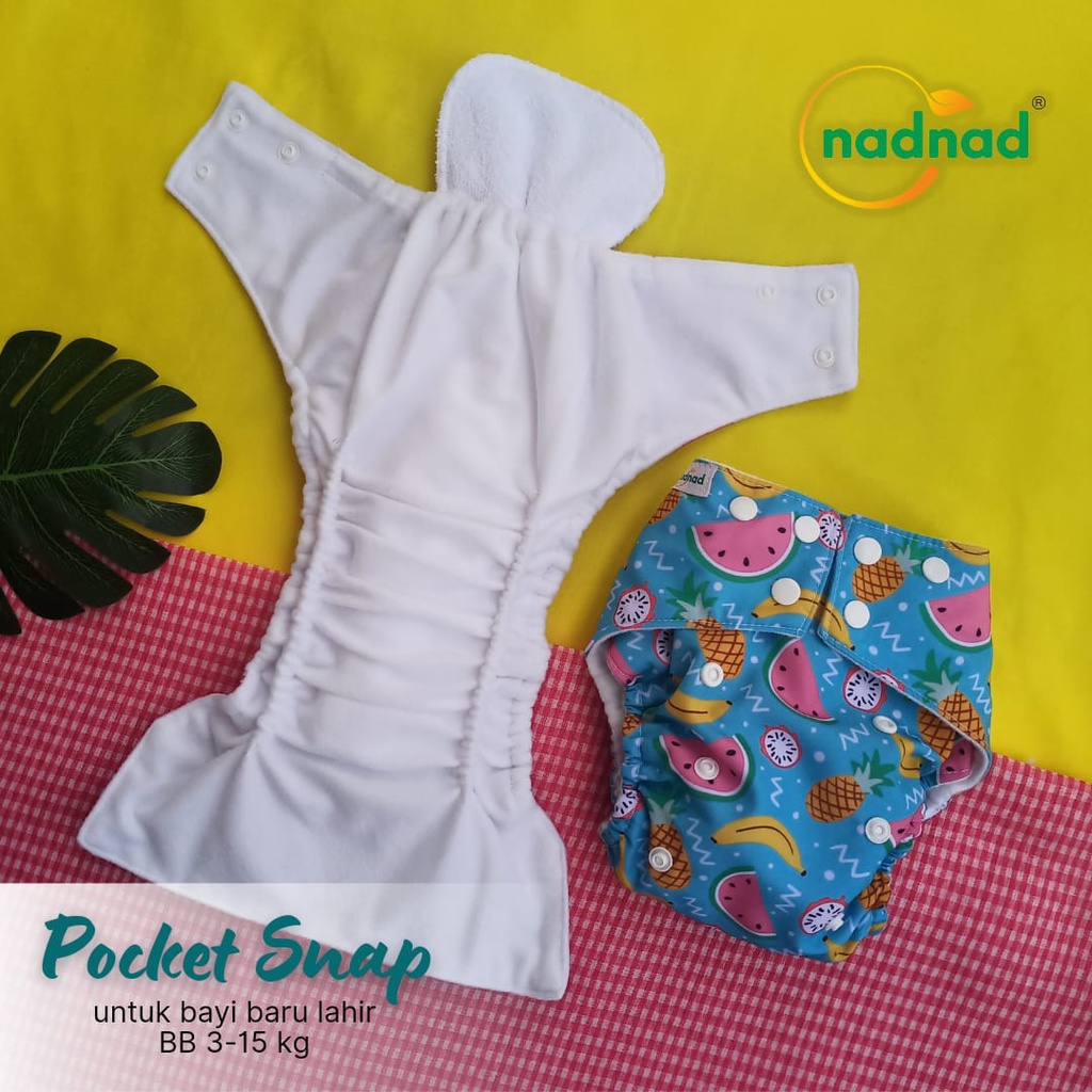 PAket Hemat 3 pcs Clodi Pocket Model  Snap  Nadnad By Sakina B(b 5-15Kg)