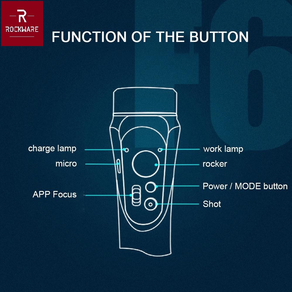 ROCKWARE RW-F6 - 3-Axis Folding Stabilizer - Gimbal Smartphone