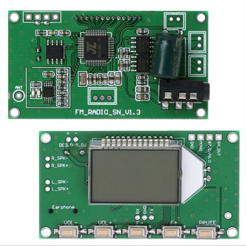 Radio FM Stereo 2x5Watt Receiver Modul PLL DSP 87.0MHz-108.0MHz or 76.0MHz-108.0MHz + Mini Amplifier