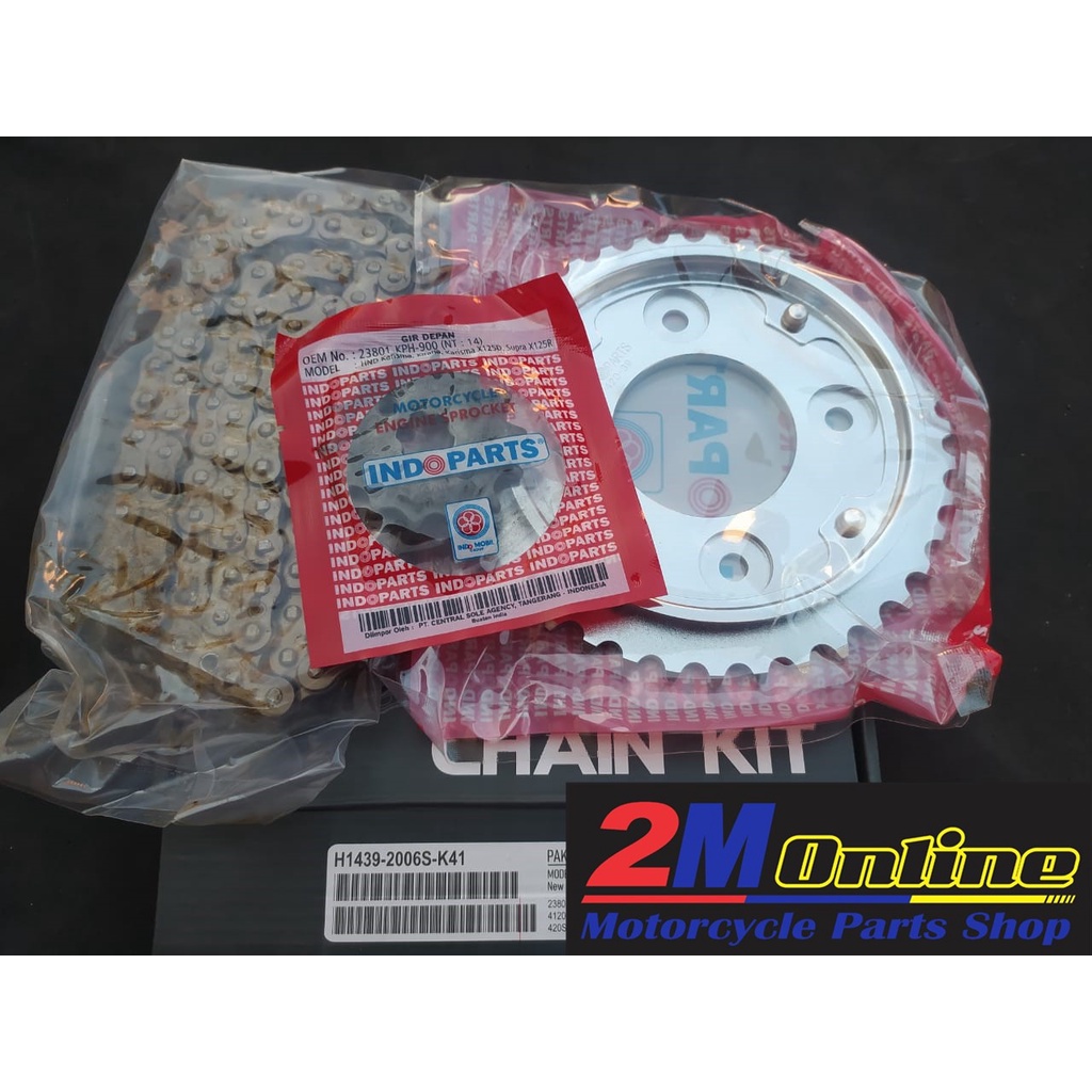 Mdr Gear Set Rantai New Supra X 125 FI 106L 14-39T Merk Indopart