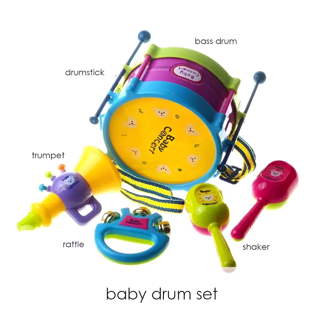 Baby Drum Set | Mainan Edukasi Alat Musik Anak Laki Laki | Drum Anak Set Mainan | 4/5/6 Tahun Murah