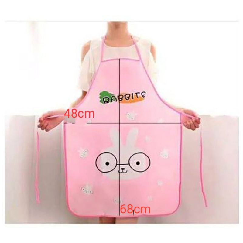 Celemek Apron Masak Karakter Waterproof Anti Air  Plastik Dapur