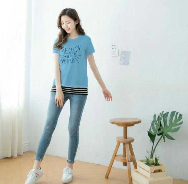 MEOW COMBI - Bahan Babyteri kombi salur Spandek