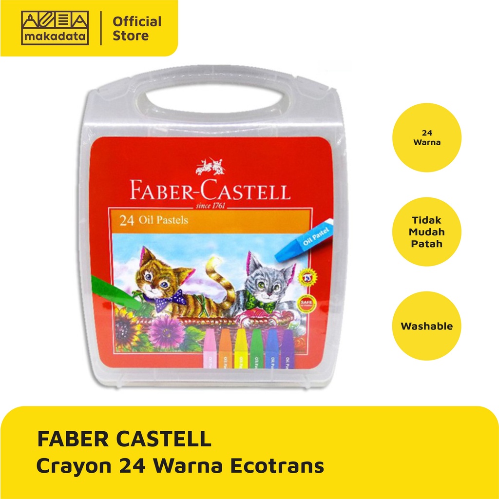 

CRAYON OIL PASTEL FABER CASTELL 24 WARNA ECO TRANS MURAH