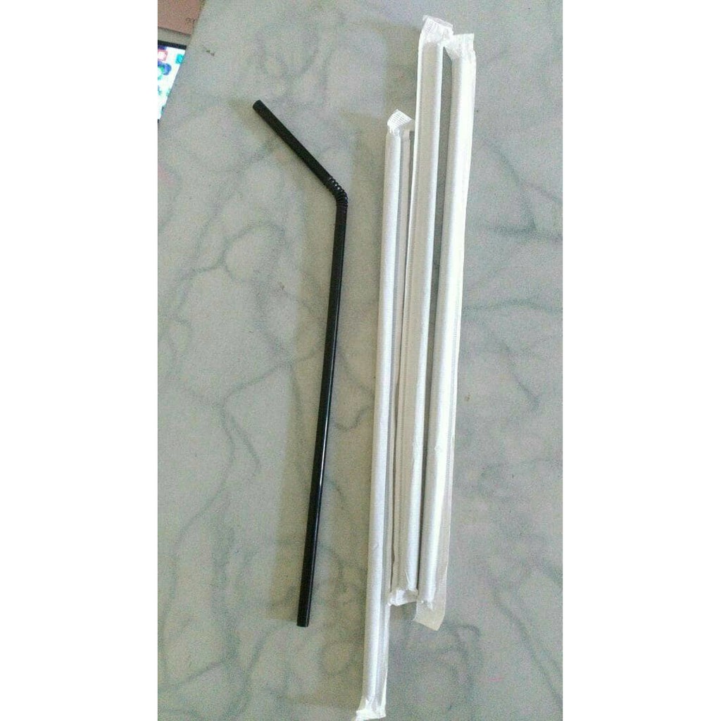 Sedotan Plastik Hitam/ Sedotan Tekuk