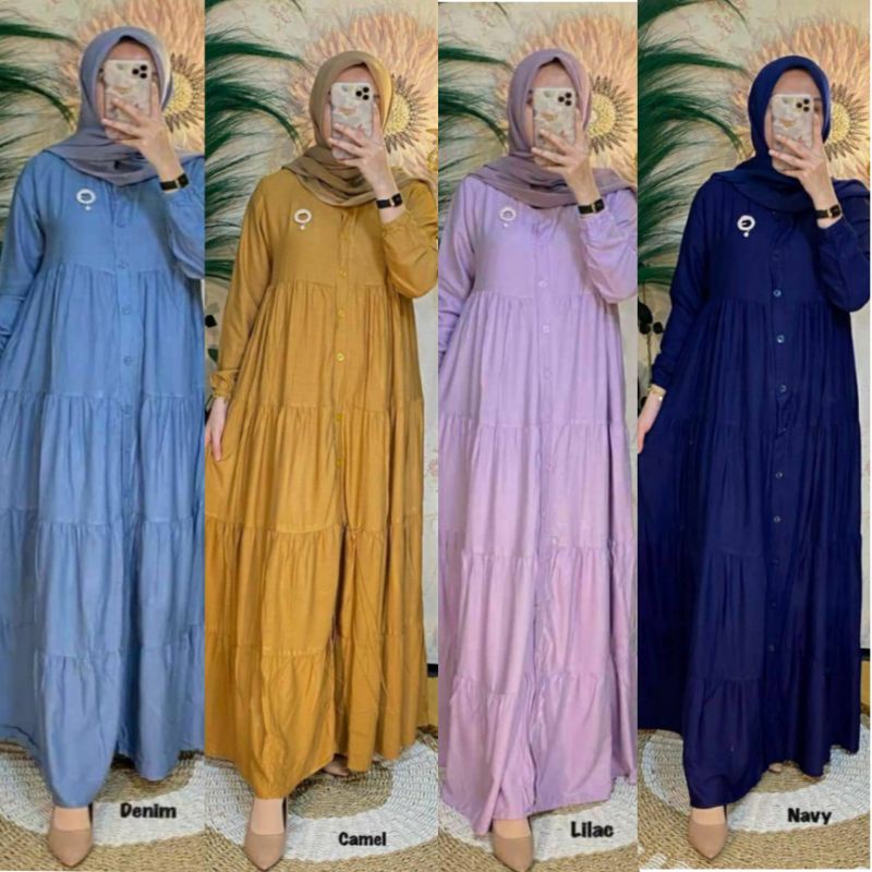 Gamis Muslimah Wanita Dewasa Terbaru Kekinian Busui Jumbo Bahan Rayon Premium Rempel Bawah