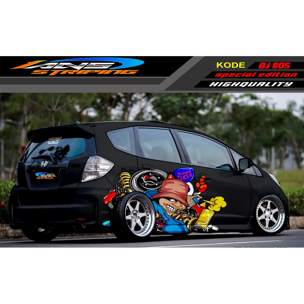 STIKER VARIASI MOBIL HONDA BRIO / JAZZ RS / MOBILIO / AGYA / YARIS / ATOS / STICKER MOBIL