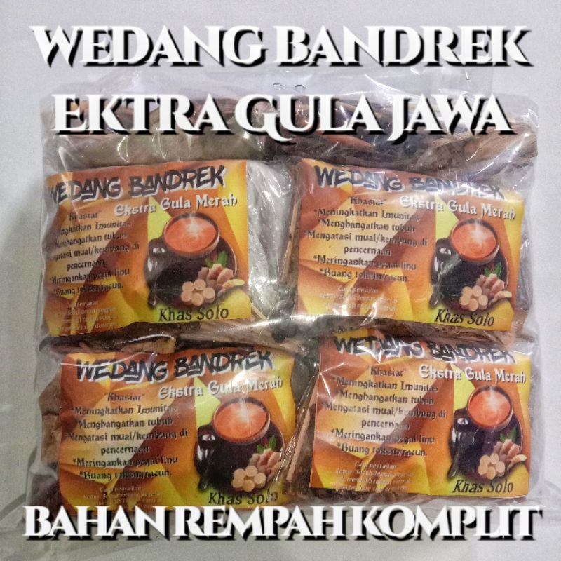 

1PACK/10BKS WEDANG BANDREK GULA JAWA REMPAH PALING KOMPLIT JSR KHAS SOLO