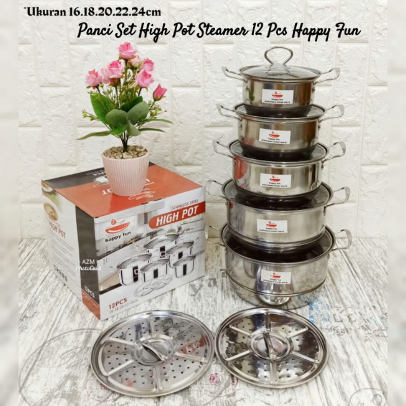 Panci set High Pot Steamer 12Pcs Happy Fun