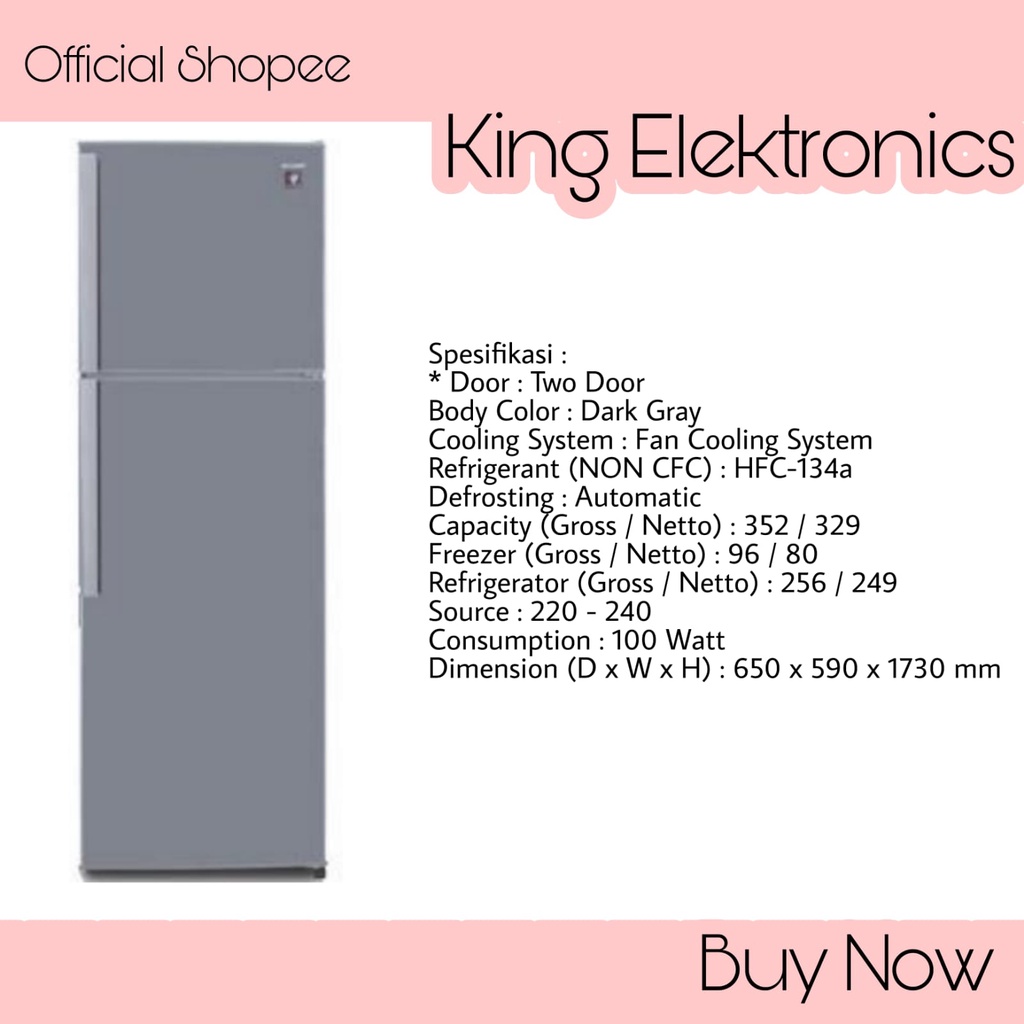 KULKAS SHARP SJ 420 GPSD LEMARI ES 2 PINTU SJ420GPSD SJ 420GPSD PLASMA