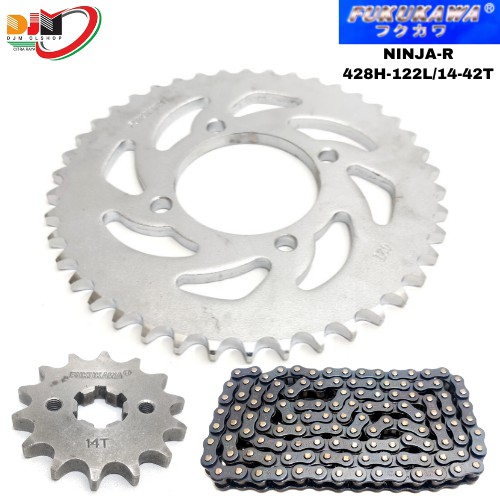 Gear Set Fukukawa Ninja 150R Rantai 428H-122L-42T-14T