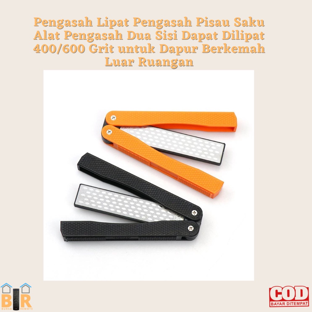 Pengasah Pisau 400/600 Grit Lipat Kitchen Sharpener Dua Sisi Mengasah Batu Pisau Grinding