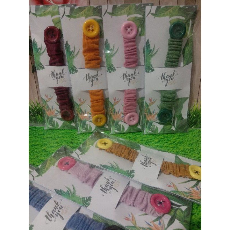 Souvenir Konektor Masker Hijab Kemas plastik &amp; Alas Kertas Motif