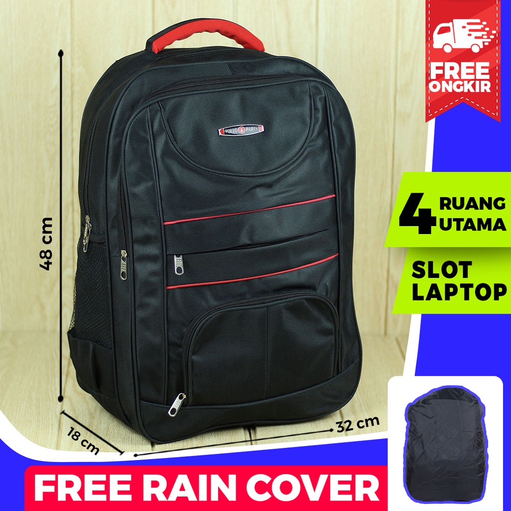 Tas Ransel Polo Mikro Garis Hitam Coklat Seminar Sekolah Elegan Bagus Tas Sekolah Hitam Tebal Kerja Dinas Laptop Gendong Pria Bonus raincover Harga Termurah Kerja Cowok